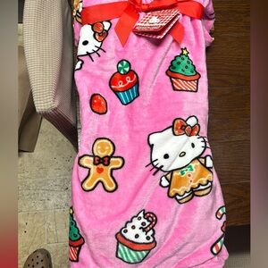 COPY - Viral Hello Kitty Pink holiday throw blanket with gingerbread man